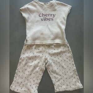 Zara toddler girl waffle set size 3T